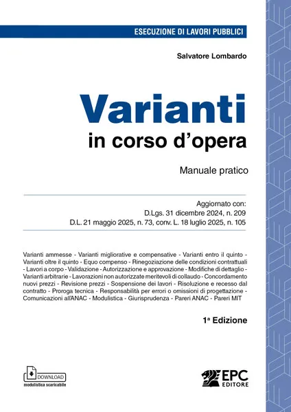 Varianti in corso d'opera - Manuale pratico, EPC Editore, ottobre 2025, Lombardo Salvatore